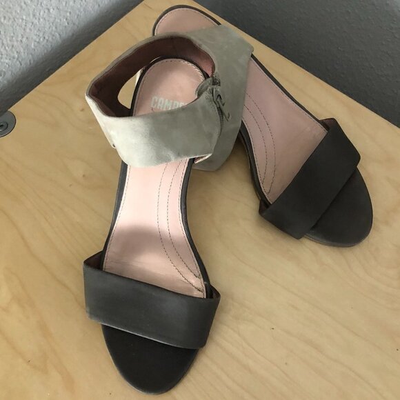 Camper Laura Leather Wedge Sandals - Picture 4 of 11